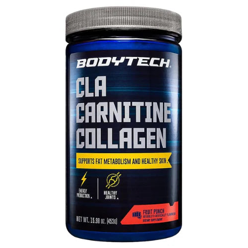 BODYTECH CLA Carnitine Collagen - Supports Fat Metabolism & Healthy Skin - Fruit Punch (15.98 oz. / 30 Servings)