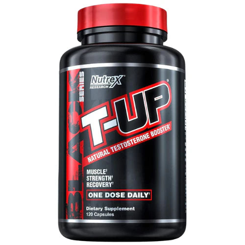 Nutrex Research T-Up Natural Testosterone Booster for Men Muscle Enhancer and Libido Support Pills | DAA D-Aspartic Acid, Zinc, B6, B12 | 120 Capsules