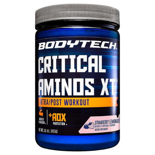 BODYTECH Critical Aminos XT Intra/Post Workout Strawberry Lemonade - Supports Muscle Recovery (15.9 Ounce Powder)