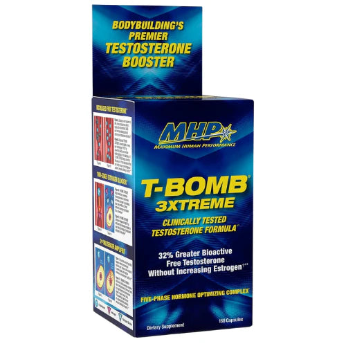 MHP T-Bomb 3xtreme Clinically Tested, Testosterone Booster for Men, Increase Libido, 168 Count