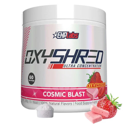 EHP Labs OxyShred Pre Workout Powder - Preworkout Powder with L Glutamine & Acetyl L Carnitine, Energy Boost Drink - Cosmic Blast, 60 Servings