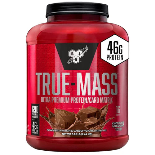 BSN TRUE-MASS Weight Gainer, Muscle Mass Gainer Protein Powder, Chocolate Milkshake, 5.82 Pound