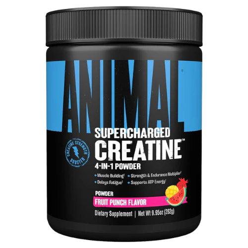 Animal Supercharged Creatine Powder - Creatine Monohydrate Post Workout Muscle Recovery Supplement Plus Endurance Betaine Anhydrous, Senactiv, and PurpleForce to Delay Fatigue, Fruit Punch