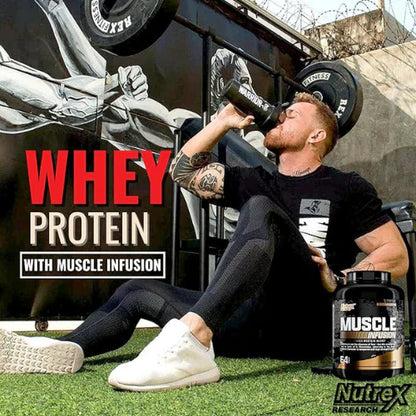 Nutrex Research Whey Protein Powder, Chocolate Muscle Infusion Whey Isolate w/EAA & Hi BCAA for Muscle Gain - 5 Pounds - Muscle Builder for Men & Women, Sports Nutrition, Delicious Taste & Texture