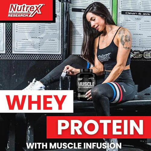 Nutrex Research Whey Protein Powder, Vanilla Muscle Infusion Whey Isolate w/EAA & Hi BCAA for Muscle Gain - 5 Pounds - Muscle Builder for Men & Women, Sports Nutrition, Delicious Taste & Texture