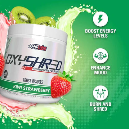 EHP Labs OxyShred Pre Workout Powder - Preworkout Powder with L Glutamine & Acetyl L Carnitine, Energy Boost Drink - Kiwi Strawberry, 60 Servings