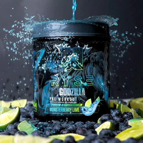 RYSE Up Supplements Noel Deyzel x Godzilla Pre Workout | Intense Pumps, Energy, & Focus | Citrulline & Beta Alanine | 400mg Total Caffeine | 40 Servings (Monsterberry Lime)