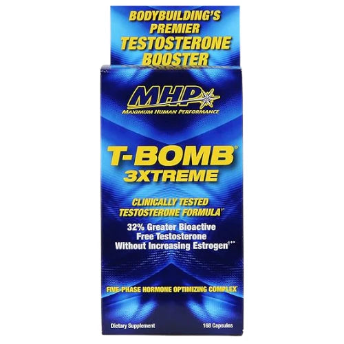 MHP T-Bomb 3xtreme Clinically Tested, Testosterone Booster for Men, Increase Libido, 168 Count