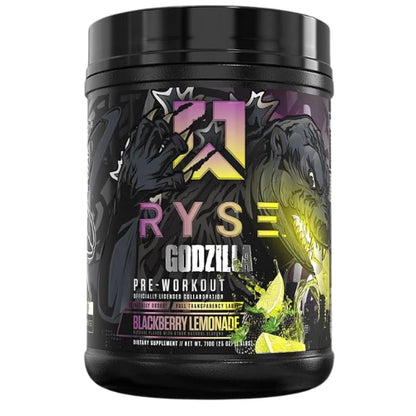 RYSE Up Supplements Noel Deyzel x Godzilla Pre Workout | Intense Pumps, Energy, & Focus | Citrulline & Beta Alanine | 400mg Total Caffeine | 40 Servings (Monsterberry Lime)