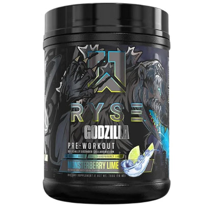 RYSE Up Supplements Noel Deyzel x Godzilla Pre Workout | Intense Pumps, Energy, & Focus | Citrulline & Beta Alanine | 400mg Total Caffeine | 40 Servings (Monsterberry Lime)